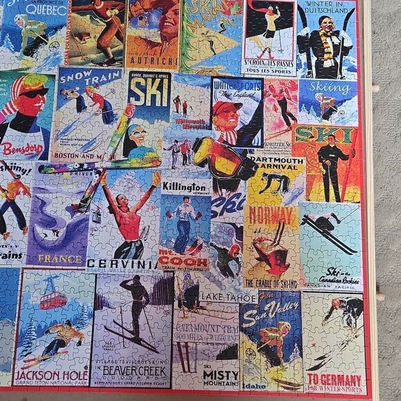 WHITE MOUNTAIN SKI POSTERS COLLAGE 1,000 PIECE PUZZLE - Picture 4 of 8